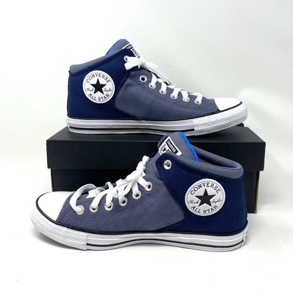 Converse Women's Size 10 170124F CTAS HI STREET Midnight Navy Canvas Mid Sneaker - Picture 3 of 10